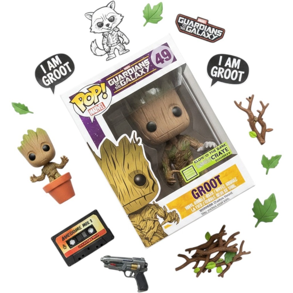 Funko Pop Marvel Guardians of the Galaxy Groot 49 Glow in the Dark Loot Crate